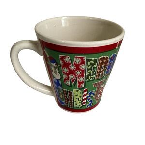 Festive Christmas Mug Red & White Holiday Coffee Cup 14oz - Santa Suit Style